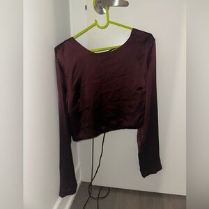 Dynamite burgundy backless top
